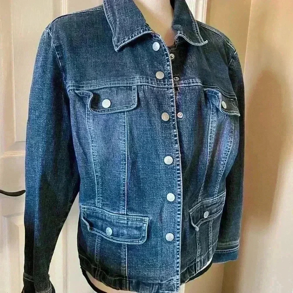 Womens Denim Jean Jacket‎ Blue M/L - Picture 11 of 11